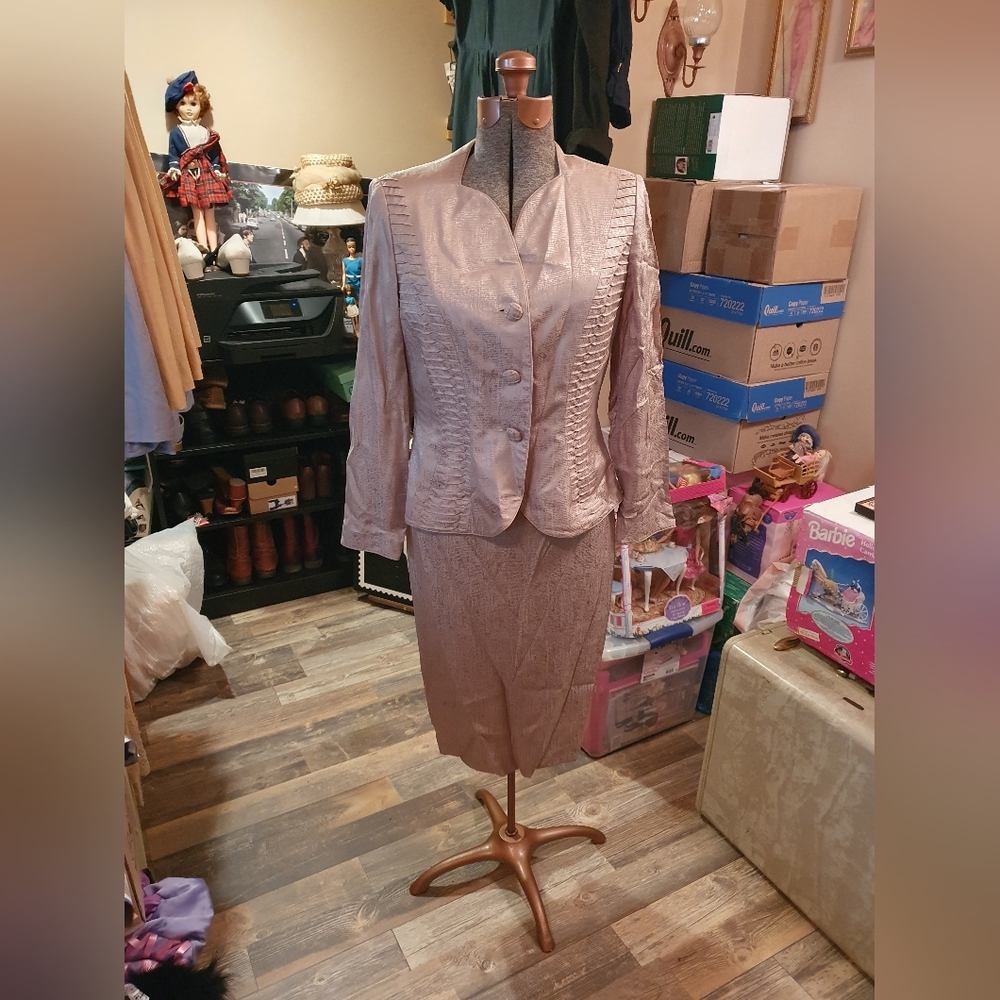 Vintage silk skirt suit 2 pieces